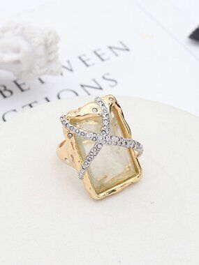 Alexis Bittar Square Diamond and Gemstone Ring